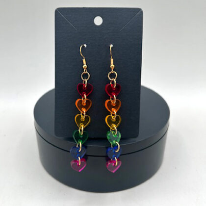 rainbow heart earrings